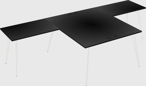 Shared l-shaped office desk system