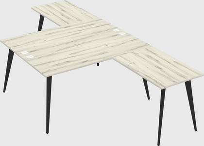 Shared l-shaped office desk system