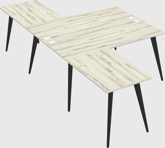 Shared l-shaped office desk system