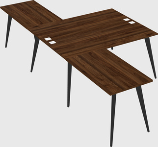 Shared l-shaped office desk system