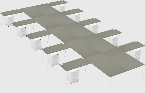 Shared l-shaped office desk system