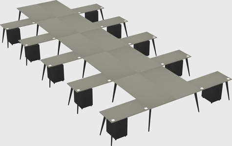 Shared l-shaped office desk system
