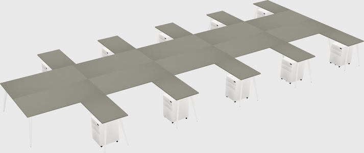 Shared l-shaped office desk system