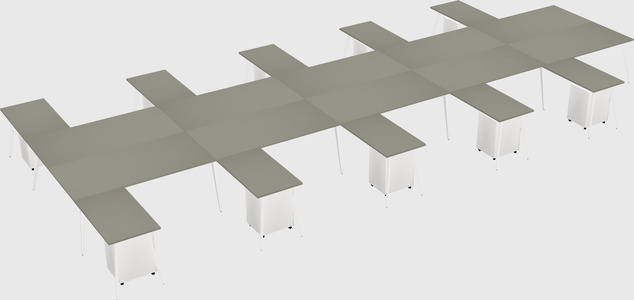 Shared l-shaped office desk system