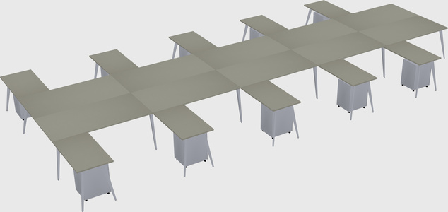Shared l-shaped office desk system