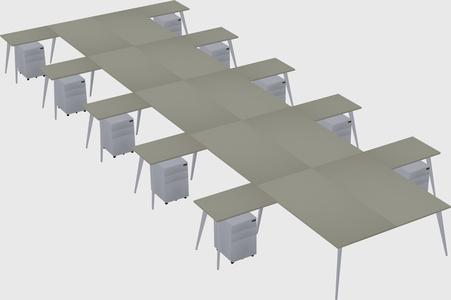 Shared l-shaped office desk system