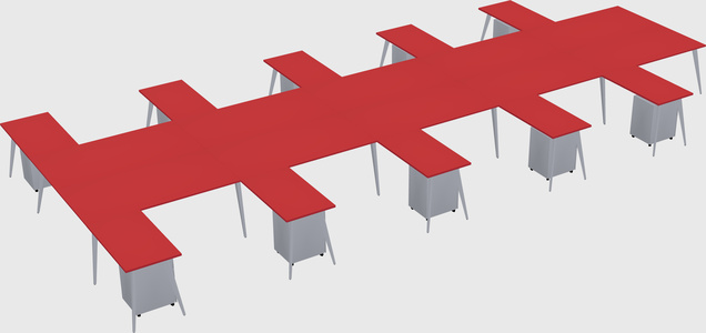 Shared l-shaped office desk system