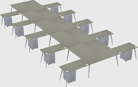 Shared l-shaped office desk system