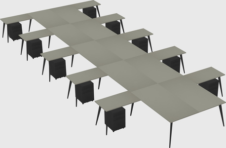 Shared l-shaped office desk system