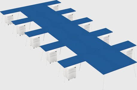 Shared l-shaped office desk system