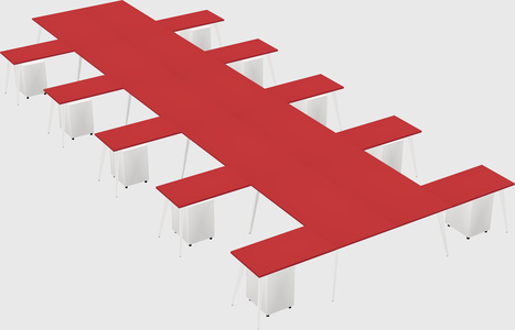 Shared l-shaped office desk system