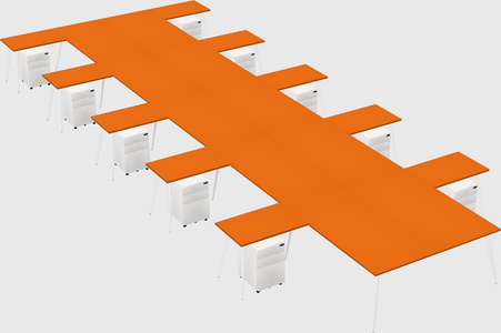 Shared l-shaped office desk system