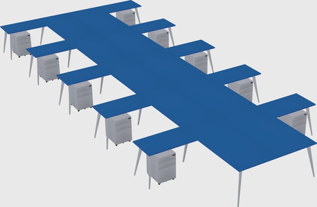Shared l-shaped office desk system