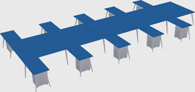 Shared l-shaped office desk system