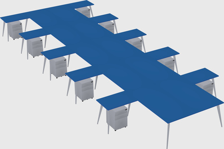 Shared l-shaped office desk system