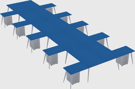 Shared l-shaped office desk system