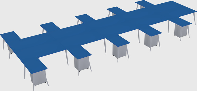 Shared l-shaped office desk system