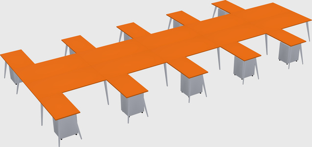 Shared l-shaped office desk system