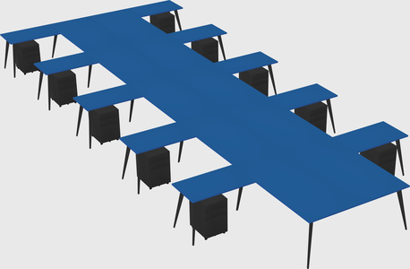 Shared l-shaped office desk system