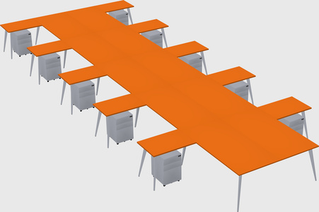 Shared l-shaped office desk system