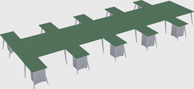 Shared l-shaped office desk system