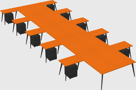 Shared l-shaped office desk system