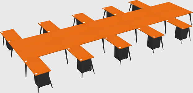 Shared l-shaped office desk system