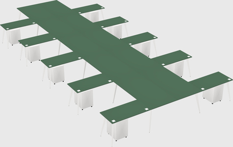 Shared l-shaped office desk system