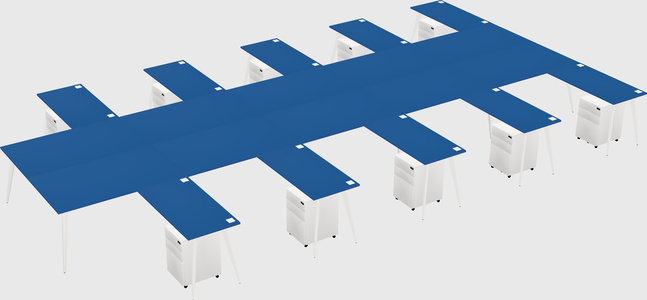 Shared l-shaped office desk system