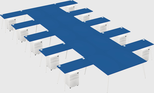 Shared l-shaped office desk system