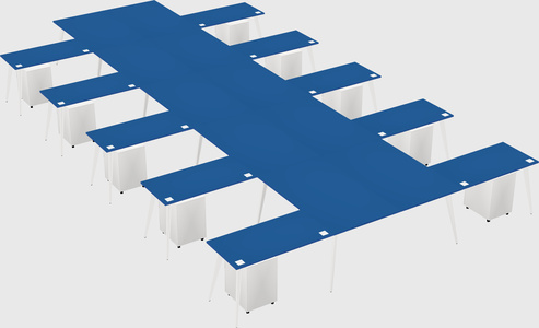 Shared l-shaped office desk system