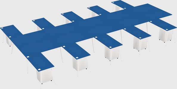 Shared l-shaped office desk system