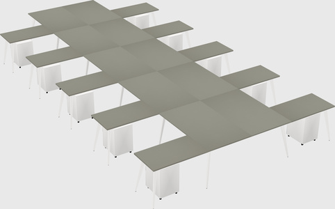 Shared l-shaped office desk system