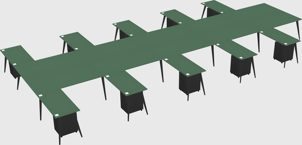 Shared l-shaped office desk system