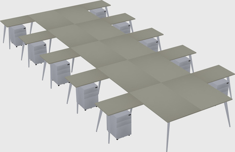 Shared l-shaped office desk system