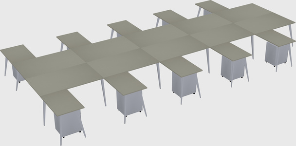 Shared l-shaped office desk system