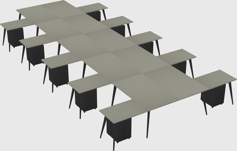 Shared l-shaped office desk system