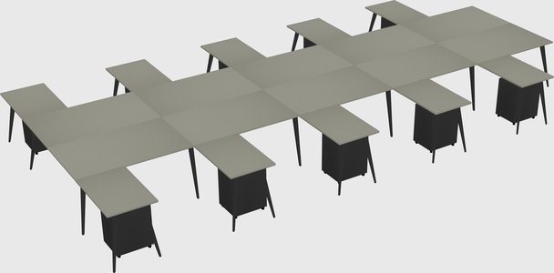 Shared l-shaped office desk system