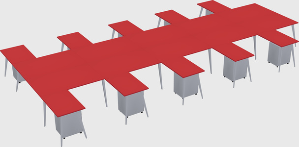 Shared l-shaped office desk system