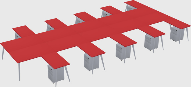 Shared L-shaped Office Desk System