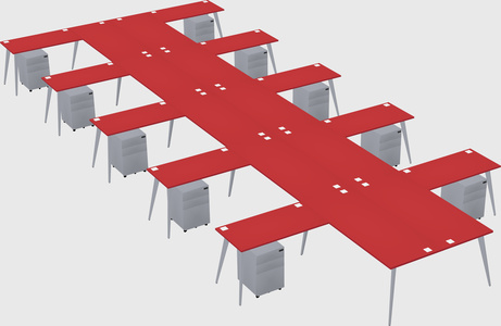 Shared l-shaped office desk system