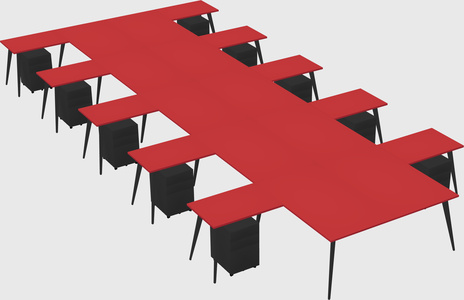 Shared l-shaped office desk system