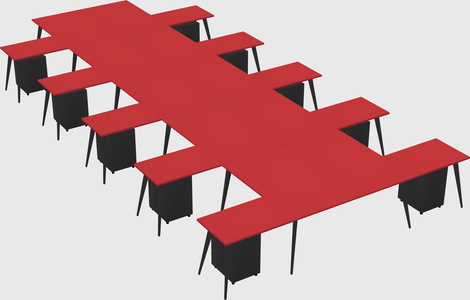 Shared l-shaped office desk system