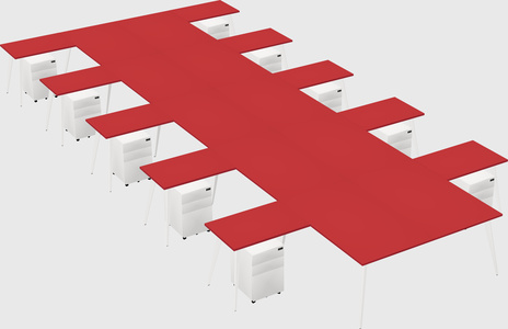 Shared l-shaped office desk system