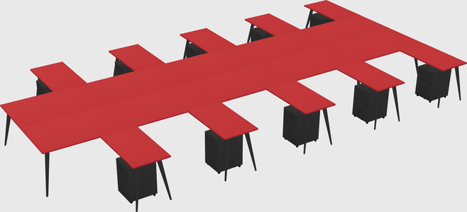 Shared L-shaped Office Desk System
