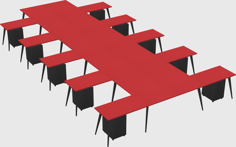 Shared l-shaped office desk system
