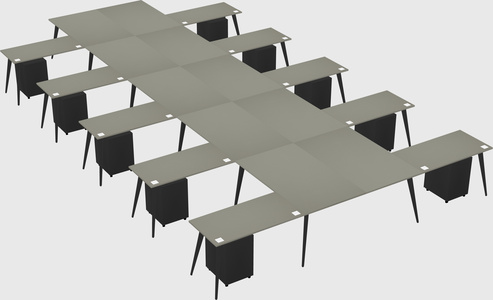 Shared l-shaped office desk system