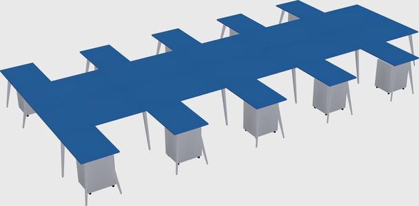 Shared l-shaped office desk system