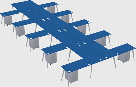 Shared l-shaped office desk system