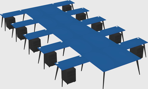 Shared l-shaped office desk system